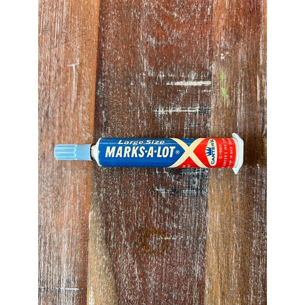 Vintage Marker Large Size Marks-a-Lot Carter's Smelly Marker Blue- Aluminum 1960